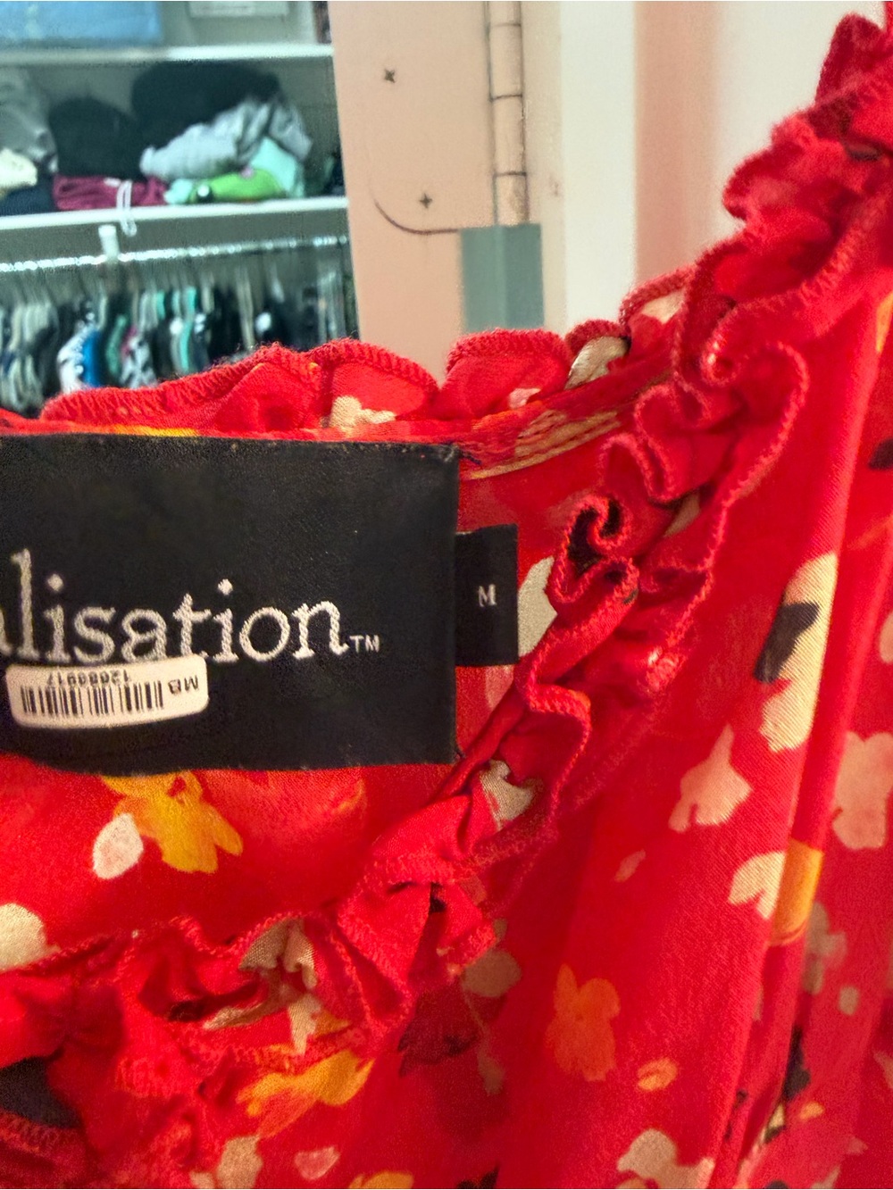 Realisation Par Red Floral Ruffle Mini Dress - Picture 4 of 5